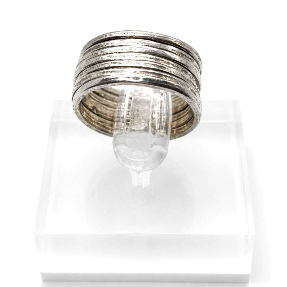 Vintage Sterling Silver 925 Multi-Row Band Ring 6.5" Mexico